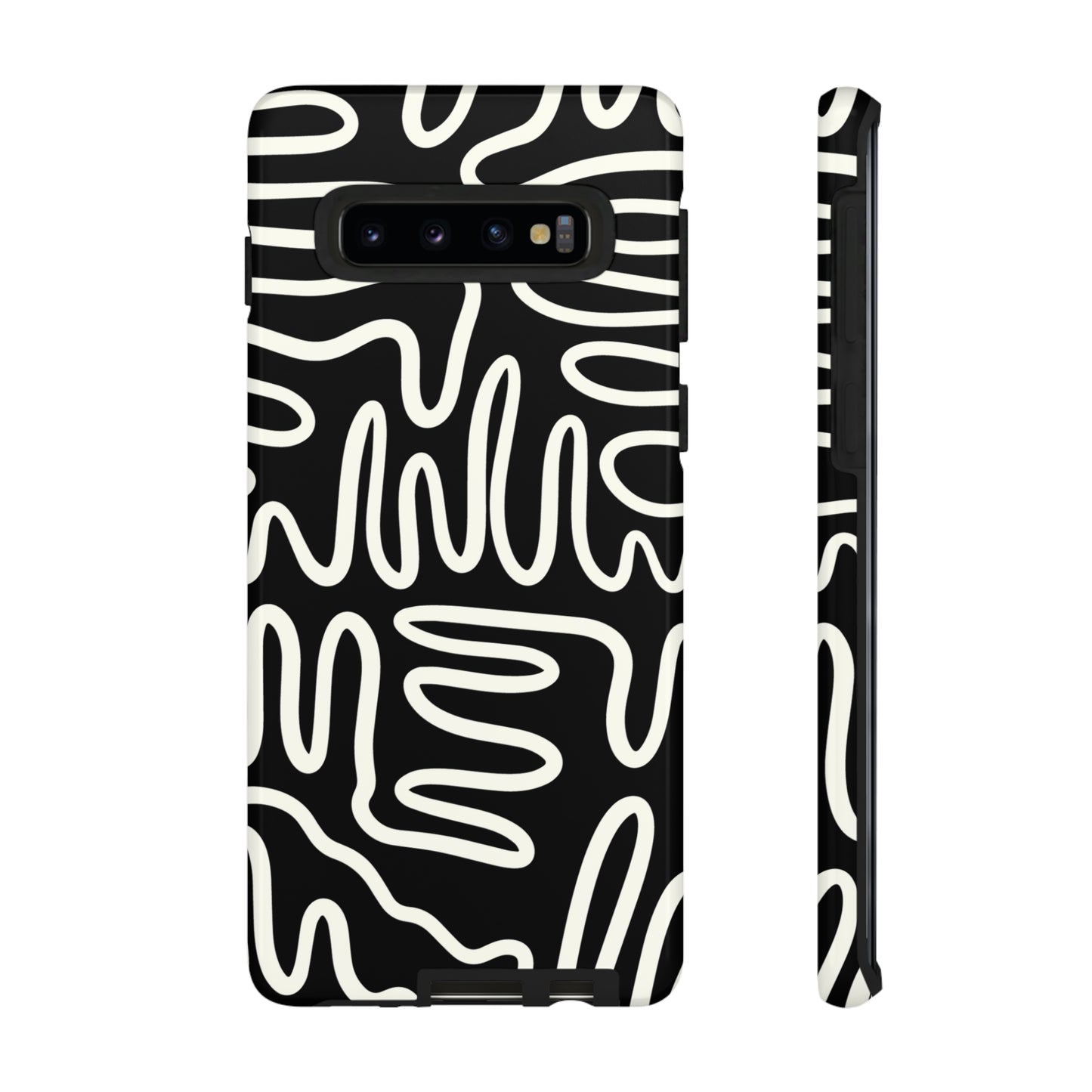 White and Black Squigles | Tough Phone Case