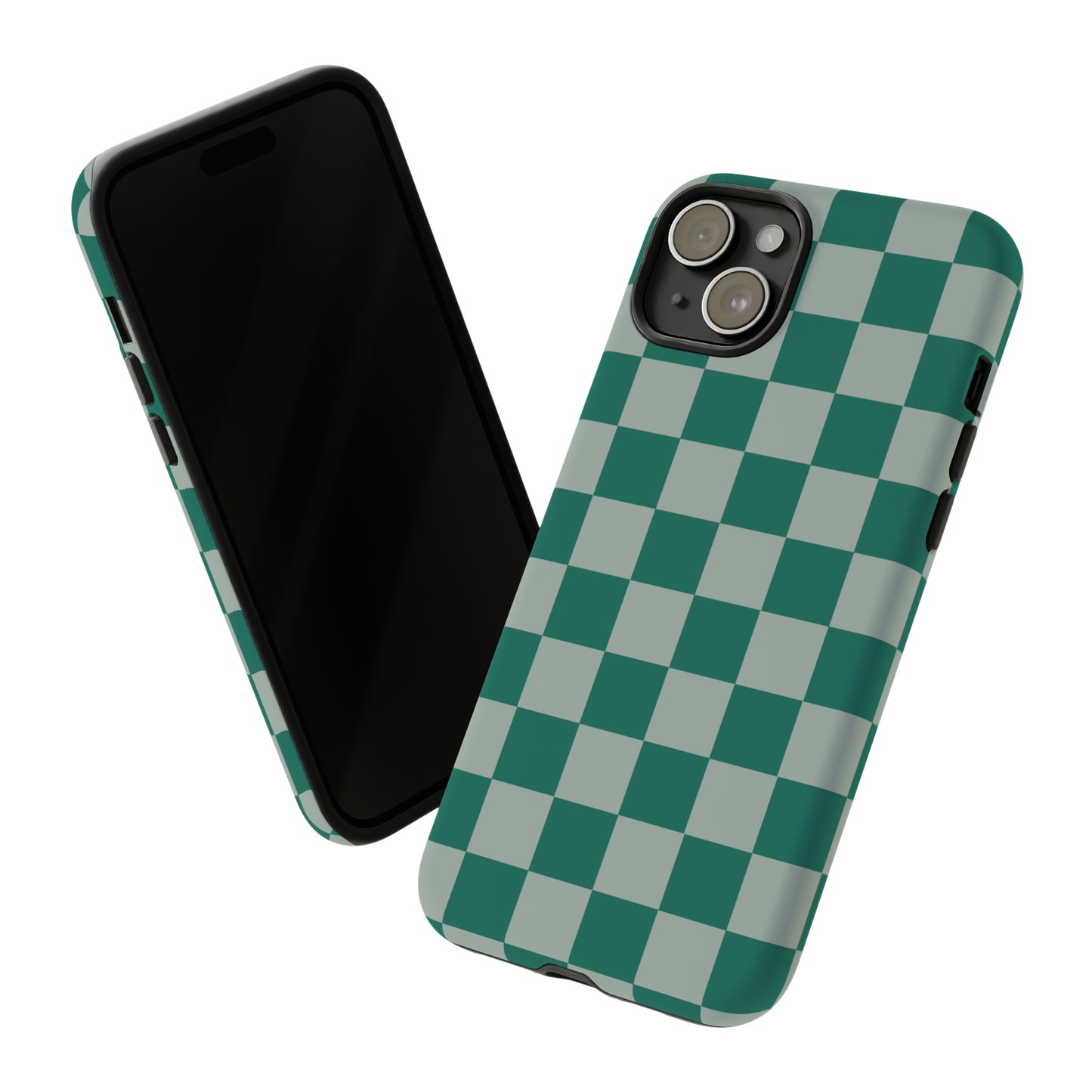 Green on Green Checkerboard | Tough Phone Case