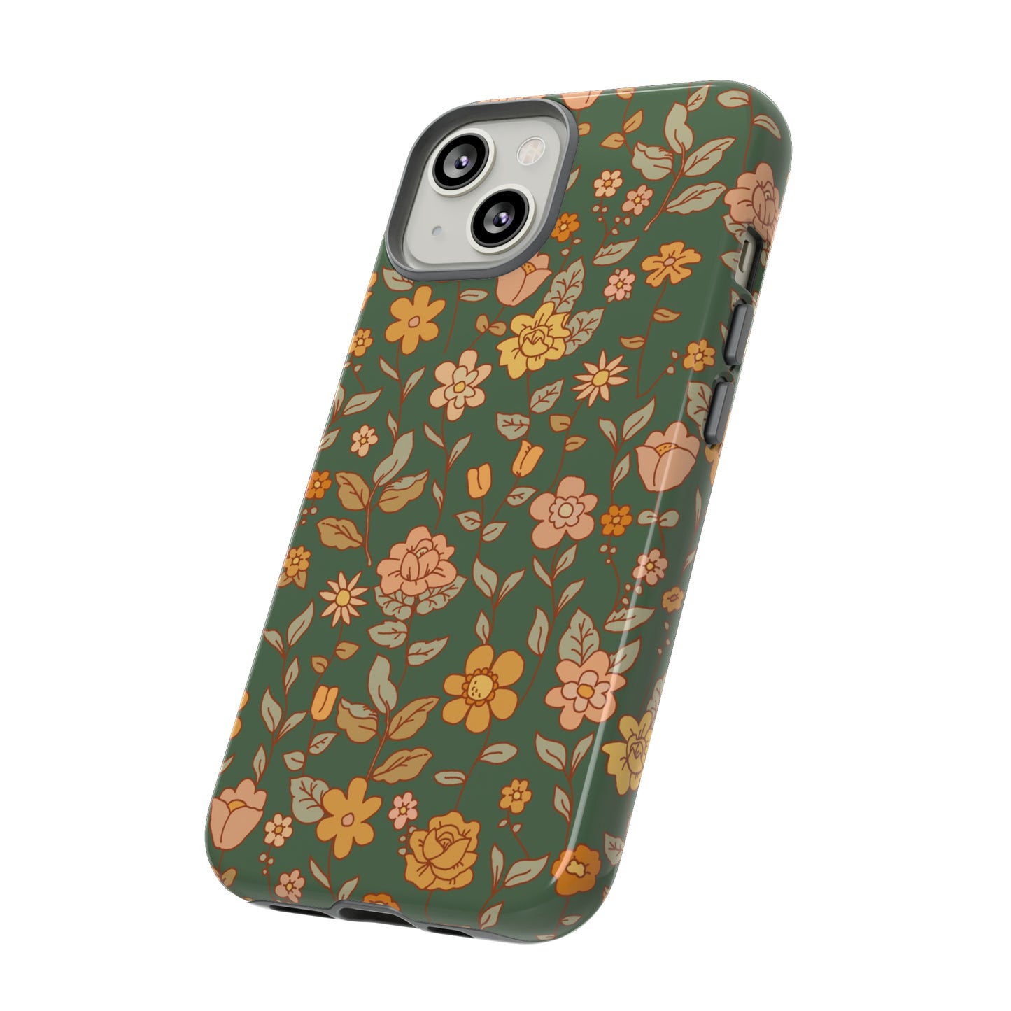 Green Old Fashioned Flowers | Tough Phone Case