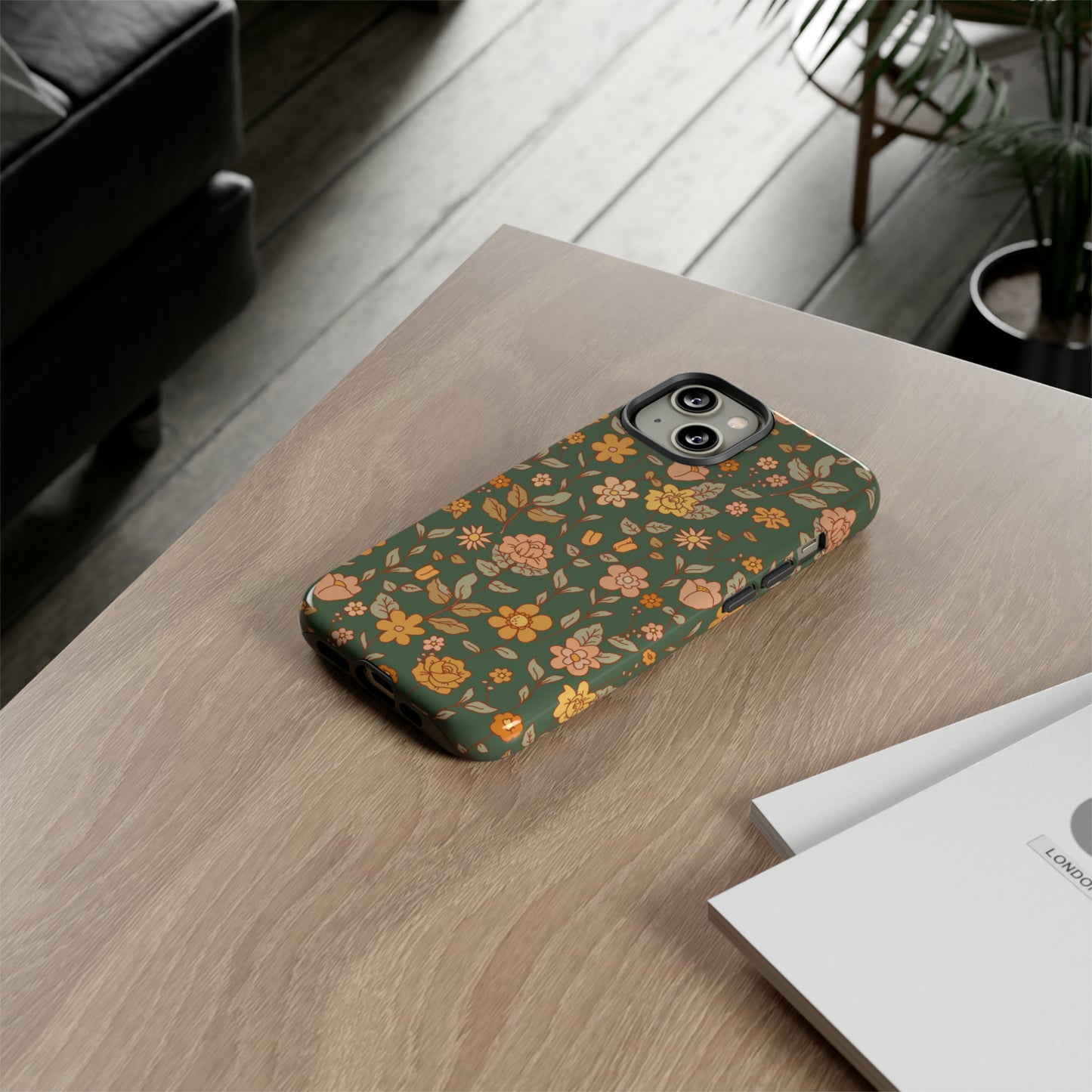 Green Old Fashioned Flowers | Tough Phone Case