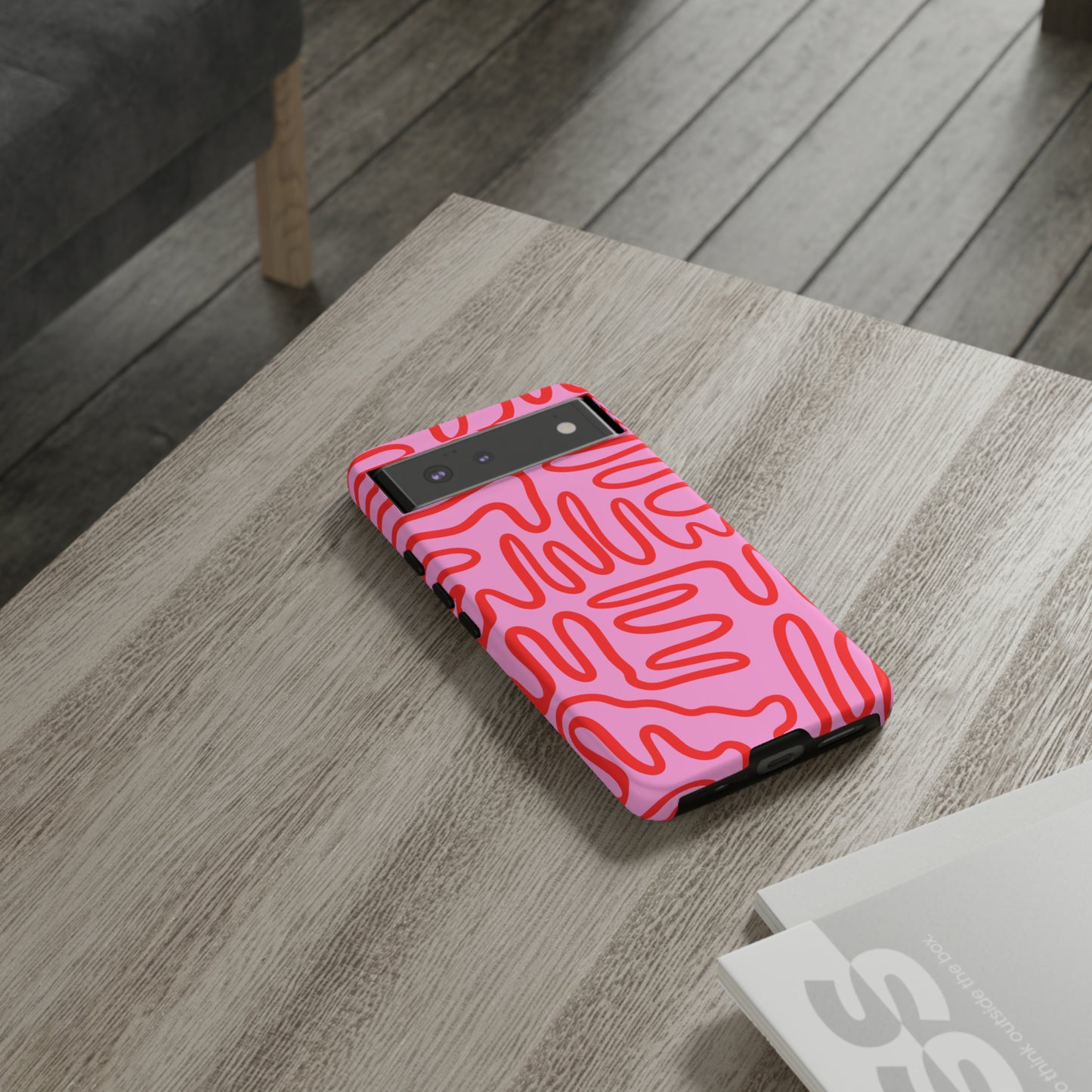 Red and Pink Squigles | Tough Phone Case