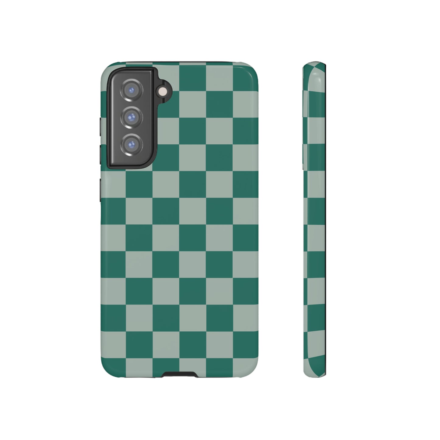 Green on Green Checkerboard | Tough Phone Case